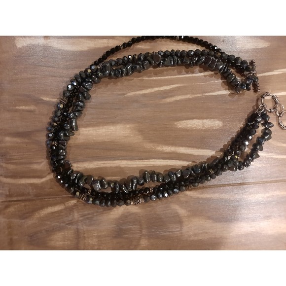 SILPADA Sterling Silver, Black Onyx, & Hematite 3 Strand Vintage Necklace - Picture 8 of 8